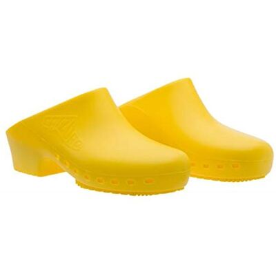 Calzuro – Chaussures sanitaires S classiques avec trous latéraux, qualité professionnelle CE 36-37 jaune - Publicité Calzuro – Chaussures sanitaires S classiques avec trous latéraux, qualité professionnelle CE 36-37 jaune - Publicité