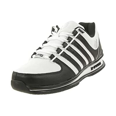 K-Swiss Rinzler Baskets pour homme, Blanc/blanc/noir, 46 EU - Publicité K-Swiss Rinzler Baskets pour homme, Blanc/blanc/noir, 46 EU - Publicité