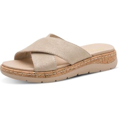 Jana Femme Softline Leather Wedge/Plat Mule Sandale, Or, 39 EU - Publicité Jana Femme Softline Leather Wedge/Plat Mule Sandale, Or, 39 EU - Publicité