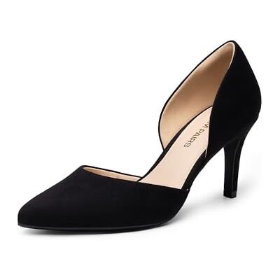 DREAM PAIRS Escarpins élégants à talons hauts et bout fermé pour femme Stiletto D'Orsay, Daim noir, 37.5 EU - Publicité DREAM PAIRS Escarpins élégants à talons hauts et bout fermé pour femme Stiletto D'Orsay, Daim noir, 37.5 EU - Publicité