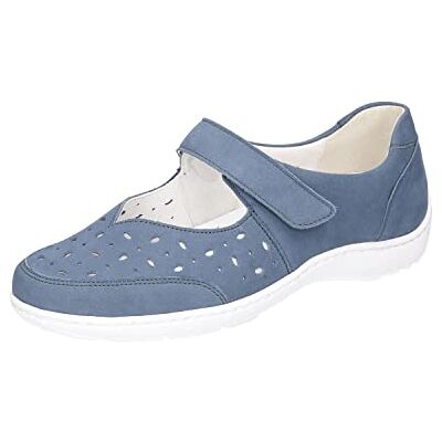 Waldläufer Denim Nubuck Leather Womens Wide Fit Mary Jane Shoes 38 Denim - Publicité Waldläufer Denim Nubuck Leather Womens Wide Fit Mary Jane Shoes 38 Denim - Publicité