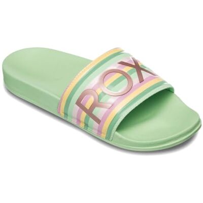 Roxy Sandales Slippy II pour femme, à rayures vertes, 37 EU, Rayures vertes., 37 EU - Publicité Roxy Sandales Slippy II pour femme, à rayures vertes, 37 EU, Rayures vertes., 37 EU - Publicité