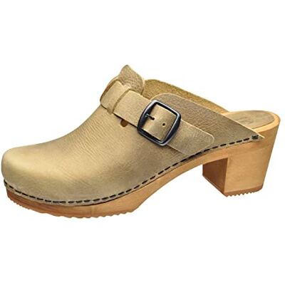 Sanita Malulo Sabots Ouverts Produit Original Fabriqué à la Main pour Femme Sabots en Cuir avec Semelle en Bois Sangle réglable Marron Clair 39 EU - Publicité Sanita Malulo Sabots Ouverts Produit Original Fabriqué à la Main pour Femme Sabots en Cuir avec Semelle en Bois Sangle réglable Marron Clair 39 EU - Publicité