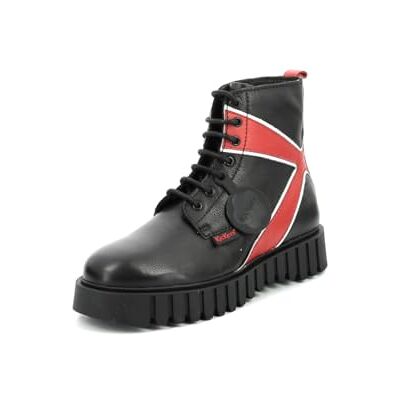 Kickers Fabulous, Boots Femme, Noir/Rouge, 38 - Publicité Kickers Fabulous, Boots Femme, Noir/Rouge, 38 - Publicité
