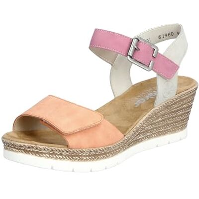 Rieker Sandales compensées pour femme Abricot/Blanc 61960-90, multicolore, 40 EU - Publicité Rieker Sandales compensées pour femme Abricot/Blanc 61960-90, multicolore, 40 EU - Publicité