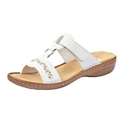 Rieker Femme Mules, Blanc (Weiss 80), 39 EU - Publicité Rieker Femme Mules, Blanc (Weiss 80), 39 EU - Publicité