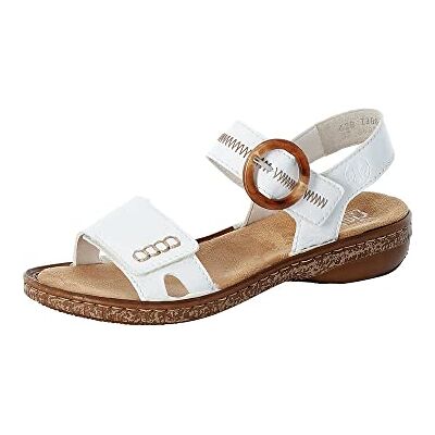 Rieker Sandales à lanières pour femme 628Z3, Blanc 80, 37 EU Étroit - Publicité Rieker Sandales à lanières pour femme 628Z3, Blanc 80, 37 EU Étroit - Publicité