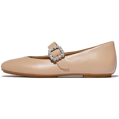 Fitflop DELICATO Mary Janes Chaussures Plates en Cuir avec Boucle en Cristal pour Femme, Beige Classique, 37 EU, Beige Classique, 4.5 UK Narrow - Publicité Fitflop DELICATO Mary Janes Chaussures Plates en Cuir avec Boucle en Cristal pour Femme, Beige Classique, 37 EU, Beige Classique, 4.5 UK Narrow - Publicité