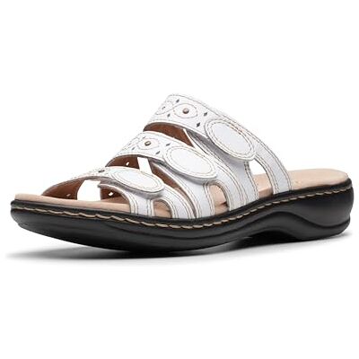 Clarks Women's Leisa Cacti Slide Sandal, White Leather, 12 M US - Publicité Clarks Women's Leisa Cacti Slide Sandal, White Leather, 12 M US - Publicité