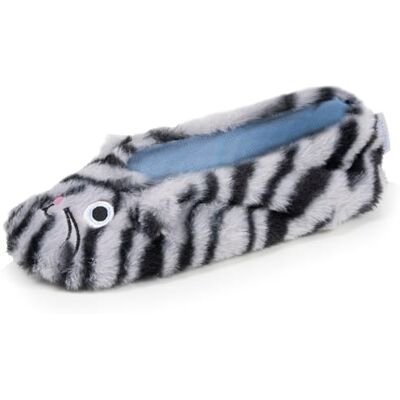 Isotoner Chaussons extra-light pantoufles Ballerines femme imitation fourrure, semelle gomme antidérapante, 37/38, gris foncé tigré - Publicité Isotoner Chaussons extra-light pantoufles Ballerines femme imitation fourrure, semelle gomme antidérapante, 37/38, gris foncé tigré - Publicité