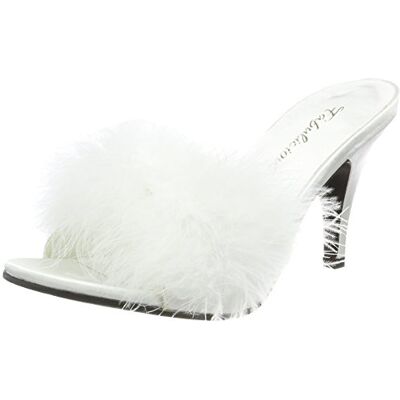 Pleaser Fabulicious AMOUR-03, Sandales Bout Ouvert Femme, Blanc (WHT Satin-Fur), 42 EU (9) - Publicité Pleaser Fabulicious AMOUR-03, Sandales Bout Ouvert Femme, Blanc (WHT Satin-Fur), 42 EU (9) - Publicité