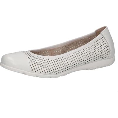Caprice Ballerines Femme en Cuir à Motif perforé, Blanc (White Softnap.), 41 EU - Publicité Caprice Ballerines Femme en Cuir à Motif perforé, Blanc (White Softnap.), 41 EU - Publicité