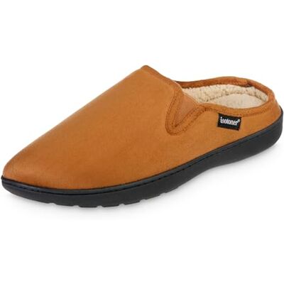 Isotoner Pantoufles pour homme en mousse à mémoire de forme infusée de gel et microsuède Vincent Eco Comfort Recyclé, cognac, 9.5-10.5 - Publicité Isotoner Pantoufles pour homme en mousse à mémoire de forme infusée de gel et microsuède Vincent Eco Comfort Recyclé, cognac, 9.5-10.5 - Publicité