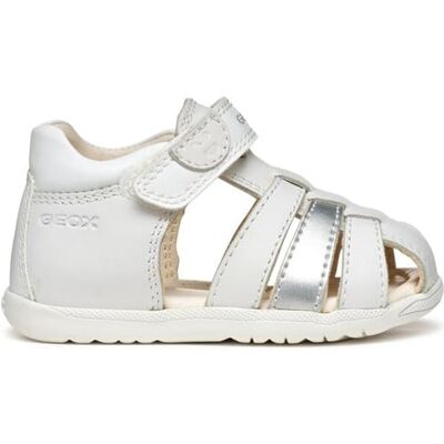 Geox B SANDAL MACCHIA GIR, Sandale fille, White/Silver, - Publicité Geox B SANDAL MACCHIA GIR, Sandale fille, White/Silver, - Publicité