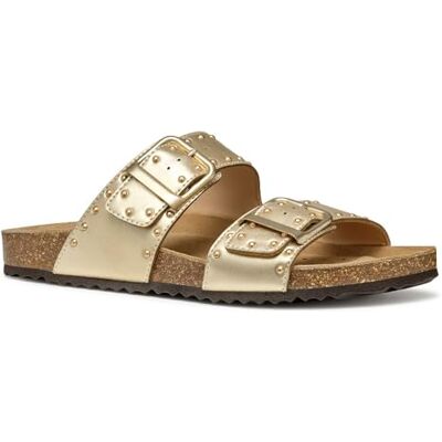 Geox Femme D BRIONIA R I Sandale Plate, Lt Gold, 35 EU - Publicité Geox Femme D BRIONIA R I Sandale Plate, Lt Gold, 35 EU - Publicité