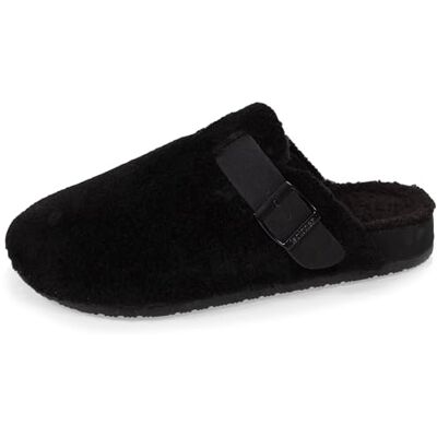 Isotoner Chaussons pantoufles Mules homme ultra confortables et tendance grâce à l'effet sherpa, 41, noir - Publicité Isotoner Chaussons pantoufles Mules homme ultra confortables et tendance grâce à l'effet sherpa, 41, noir - Publicité