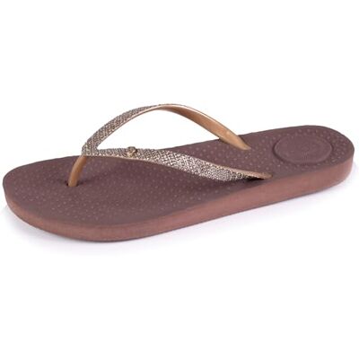 Isotoner Tongs Femme Tige Ornements,Marron,36 EU - Publicité Isotoner Tongs Femme Tige Ornements,Marron,36 EU - Publicité