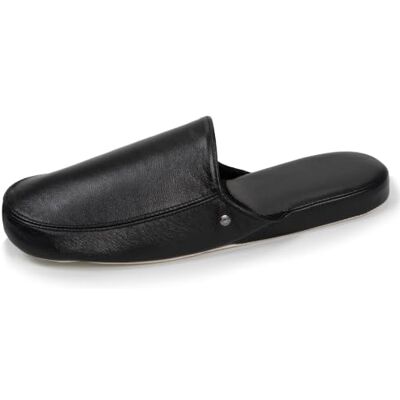 Isotoner Chaussons Mules homme ultra confortables et léger en cuir 45 noir - Publicité Isotoner Chaussons Mules homme ultra confortables et léger en cuir 45 noir - Publicité