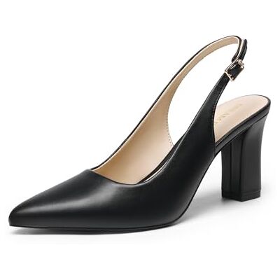 DREAM PAIRS Escarpins Femme Slingback Bout Pointu Talon Carré Chaussures à Talon Bloc Confortables Chaussures de Bureau Élégantes pour Travail et Tenue Habillée,Size 41,Noir-PU,SDPU26013W - Publicité DREAM PAIRS Escarpins Femme Slingback Bout Pointu Talon Carré Chaussures à Talon Bloc Confortables Chaussures de Bureau Élégantes pour Travail et Tenue Habillée,Size 41,Noir-PU,SDPU26013W - Publicité
