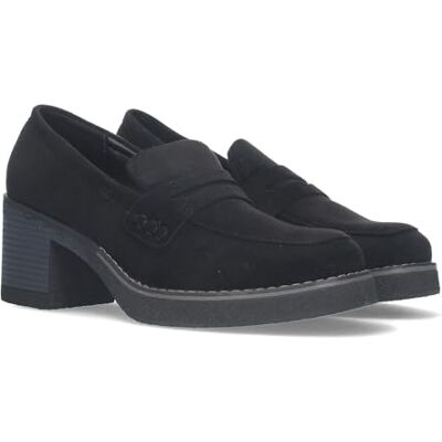 Mocassins Unis à Talon Moyen pour Femmes. Idéaux pour Un Look Tendance en Automne et en Hiver. Noir Talla 37 - Publicité Mocassins Unis à Talon Moyen pour Femmes. Idéaux pour Un Look Tendance en Automne et en Hiver. Noir Talla 37 - Publicité