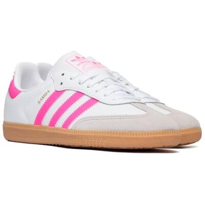 Adidas Samba Og J Undefined 3-Stripes 60S Retro Contrast Baskets, Blanc et rose, 5.5 Big Kid - Publicité Adidas Samba Og J Undefined 3-Stripes 60S Retro Contrast Baskets, Blanc et rose, 5.5 Big Kid - Publicité