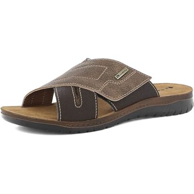 inblu Homme Ciabatte Uomo Con Incrocio E Chiusura A Strappo, Plantare in Vera Pelle Mule, Marron foncé, 44 EU - Publicité inblu Homme Ciabatte Uomo Con Incrocio E Chiusura A Strappo, Plantare in Vera Pelle Mule, Marron foncé, 44 EU - Publicité