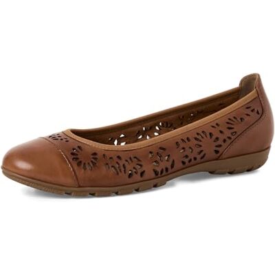 MARCO TOZZI Femme Ballerines Semelle intérieure Feel Me Souple Cuir Doublure Souple Élégant, Marron (Cognac), 38 EU - Publicité MARCO TOZZI Femme Ballerines Semelle intérieure Feel Me Souple Cuir Doublure Souple Élégant, Marron (Cognac), 38 EU - Publicité