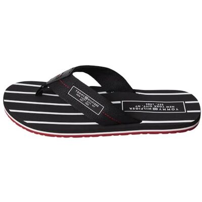 Tommy Hilfiger Tongs Homme Patch Beach Sandal Claquettes, Noir (Black), 40 EU - Publicité Tommy Hilfiger Tongs Homme Patch Beach Sandal Claquettes, Noir (Black), 40 EU - Publicité