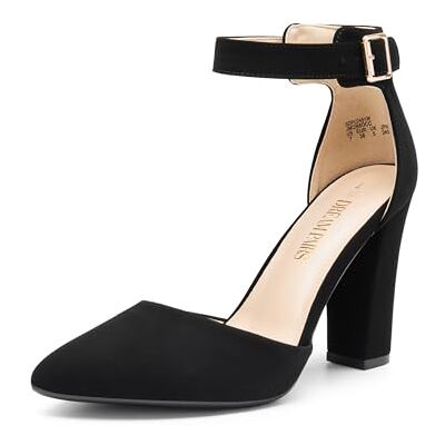 DREAM PAIRS Escarpins à talons hauts et épais à bout pointu avec bride à la cheville pour femme Chaussures de mariage et de fête, 36 EU - Publicité DREAM PAIRS Escarpins à talons hauts et épais à bout pointu avec bride à la cheville pour femme Chaussures de mariage et de fête, 36 EU - Publicité
