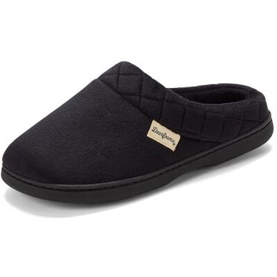 Dearfoams Darcy Sabots d'intérieur et d'extérieur en velours microfibre à mémoire de forme pour femme, Noir, 37/38 EU - Publicité Dearfoams Darcy Sabots d'intérieur et d'extérieur en velours microfibre à mémoire de forme pour femme, Noir, 37/38 EU - Publicité