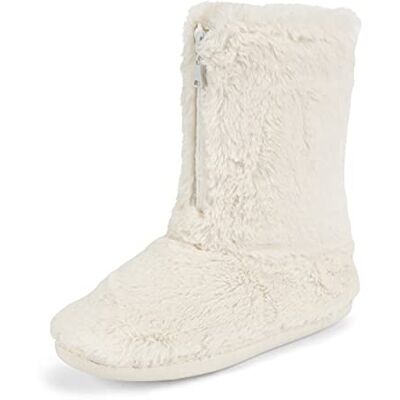 Polar Mousse à mémoire de forme zippée en fausse fourrure recouverte de semelle en caoutchouc intérieur extérieur confortable chaussons de luxe de luxe de femme Crème 38 - Publicité Polar Mousse à mémoire de forme zippée en fausse fourrure recouverte de semelle en caoutchouc intérieur extérieur confortable chaussons de luxe de luxe de femme Crème 38 - Publicité