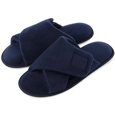 riemot Chaussons pour Diabétiques Confortables en Mousse à Mémoire de Forme à Bouts Ouverts Antidérapants Chaussons Ajustables pour Hommes Navy 44/45EU - Publicité riemot Chaussons pour Diabétiques Confortables en Mousse à Mémoire de Forme à Bouts Ouverts Antidérapants Chaussons Ajustables pour Hommes Navy 44/45EU - Publicité