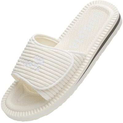 Kubota Claquettes à scratch Femme & Homme – Sandales été – Claquettes avec fermeture auto-agrippante – Chaussures pour piscine et plage – Chaussons Écru 37 - Publicité Kubota Claquettes à scratch Femme & Homme – Sandales été – Claquettes avec fermeture auto-agrippante – Chaussures pour piscine et plage – Chaussons Écru 37 - Publicité