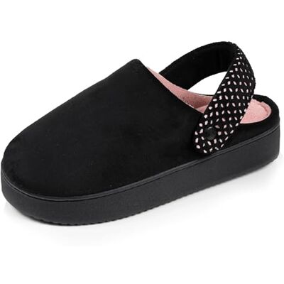 Isotoner Chaussons pantoufles Mules femme suédine plateforme de 3,5 cm, confort mousse optimal, 38, noir - Publicité Isotoner Chaussons pantoufles Mules femme suédine plateforme de 3,5 cm, confort mousse optimal, 38, noir - Publicité