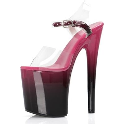 denova's Sandales à talons très hauts transparentes pour femme Tailles grandes Plateforme Pour danse sur poteau Sandale à sangle à la cheville, 6 US - Publicité denova's Sandales à talons très hauts transparentes pour femme Tailles grandes Plateforme Pour danse sur poteau Sandale à sangle à la cheville, 6 US - Publicité