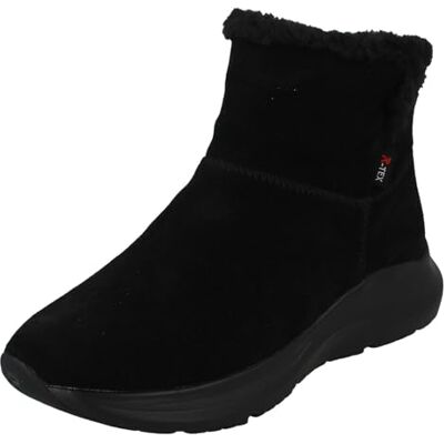 Rieker Boots fourrées en cuir noir avec une semelle compensée et un zip latéral - Publicité Rieker Boots fourrées en cuir noir avec une semelle compensée et un zip latéral - Publicité