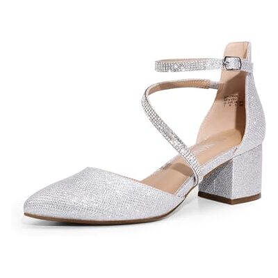 DREAM PAIRS Escarpins Femmes Chaussures à Talons Elégantes pour Femmes Bout Fermé Escarpin Antidérapante Ajustement réglable SDPU2354W,Size 41,Argent,SDPU2354W - Publicité DREAM PAIRS Escarpins Femmes Chaussures à Talons Elégantes pour Femmes Bout Fermé Escarpin Antidérapante Ajustement réglable SDPU2354W,Size 41,Argent,SDPU2354W - Publicité