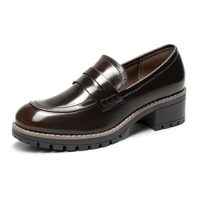 Dream Pairs Mocassins à Talons épais pour Femmes, Chaussures décontractées d'affaires pour Femmes, PU Marron, 36 EU - Publicité Dream Pairs Mocassins à Talons épais pour Femmes, Chaussures décontractées d'affaires pour Femmes, PU Marron, 36 EU - Publicité
