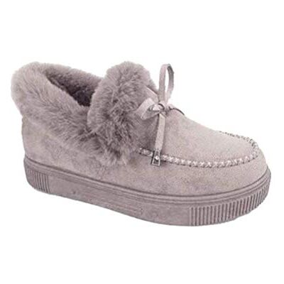 Minetom Femmes Bottes De Neige Chaud Fourrure Cheville Bottines Antidérapant Boots Fourrées Chaussures pour Hiver Chaussons Gris 41 EU - Publicité Minetom Femmes Bottes De Neige Chaud Fourrure Cheville Bottines Antidérapant Boots Fourrées Chaussures pour Hiver Chaussons Gris 41 EU - Publicité