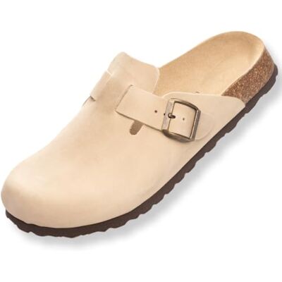 BOnova Wesel: pantoufles cuir 4 couleurs et tailles 35 à 50 Chaussons en cuir véritable (nubuck) avec semelle en liège fabriqué en UE, sable, 48 EU - Publicité BOnova Wesel: pantoufles cuir 4 couleurs et tailles 35 à 50 Chaussons en cuir véritable (nubuck) avec semelle en liège fabriqué en UE, sable, 48 EU - Publicité