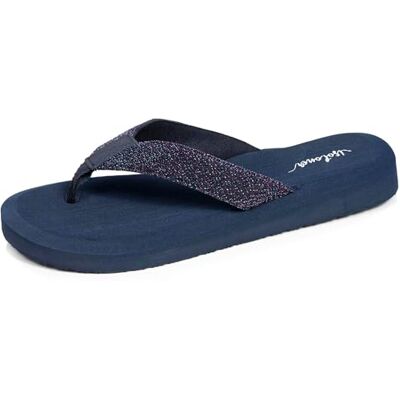 Isotoner Tongs femme sandales plage d'été, semelles eva légères et confortable, 38, marine pailleté - Publicité Isotoner Tongs femme sandales plage d'été, semelles eva légères et confortable, 38, marine pailleté - Publicité