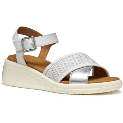 Geox Femme D MELICONIA G Sandale compensée, White, 40 EU - Publicité Geox Femme D MELICONIA G Sandale compensée, White, 40 EU - Publicité