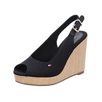 Tommy Hilfiger Chaussures Femme Semelles Compensées Espadrilles Iconic Elena Sling Back Wedge Talon Compensé, Noir (Black), 40 EU - Publicité Tommy Hilfiger Chaussures Femme Semelles Compensées Espadrilles Iconic Elena Sling Back Wedge Talon Compensé, Noir (Black), 40 EU - Publicité