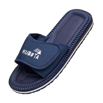 Kubota Claquettes à scratch Femme – Sandales été – Claquettes avec fermeture auto-agrippante – Chaussures pour piscine et plage – Chaussons – Bleu foncé – 38 - Publicité Kubota Claquettes à scratch Femme – Sandales été – Claquettes avec fermeture auto-agrippante – Chaussures pour piscine et plage – Chaussons – Bleu foncé – 38 - Publicité