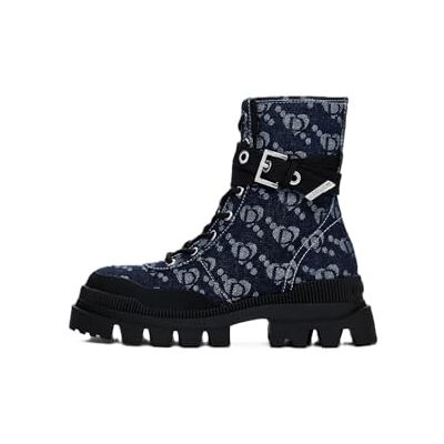 Desigual Chaussures 4 Femme Denim Flat Bottes Tendance, Bleu, 36 EU - Publicité Desigual Chaussures 4 Femme Denim Flat Bottes Tendance, Bleu, 36 EU - Publicité