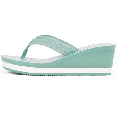 Tommy Hilfiger Tongs Femme Stripes avec Talon Compensé, Turquoise (Charming Green), 40 - Publicité Tommy Hilfiger Tongs Femme Stripes avec Talon Compensé, Turquoise (Charming Green), 40 - Publicité