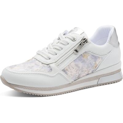 MARCO TOZZI Baskets Femme Semelle intérieure Amovible Feel Me Douce Cuir Doublure Douce Végan Moderne, Blanc (White/Blue FLO), 42 EU - Publicité MARCO TOZZI Baskets Femme Semelle intérieure Amovible Feel Me Douce Cuir Doublure Douce Végan Moderne, Blanc (White/Blue FLO), 42 EU - Publicité