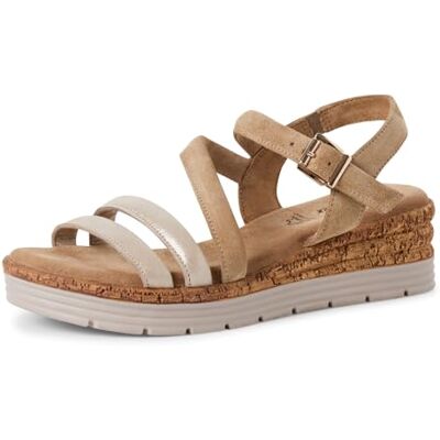 s.Oliver Femme Damen Sandale cale, Beige Comb, 38 EU - Publicité s.Oliver Femme Damen Sandale cale, Beige Comb, 38 EU - Publicité