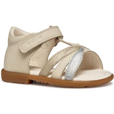 Geox Garçon Fille B VERRED A Sandale, Lt Ivory/Platinum, 27 EU - Publicité Geox Garçon Fille B VERRED A Sandale, Lt Ivory/Platinum, 27 EU - Publicité
