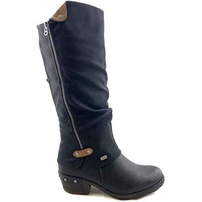 Rieker 93655, Santiags Femme, Noir (Schwarz/Schwarz/Kastanie/00), 36 EU - Publicité Rieker 93655, Santiags Femme, Noir (Schwarz/Schwarz/Kastanie/00), 36 EU - Publicité